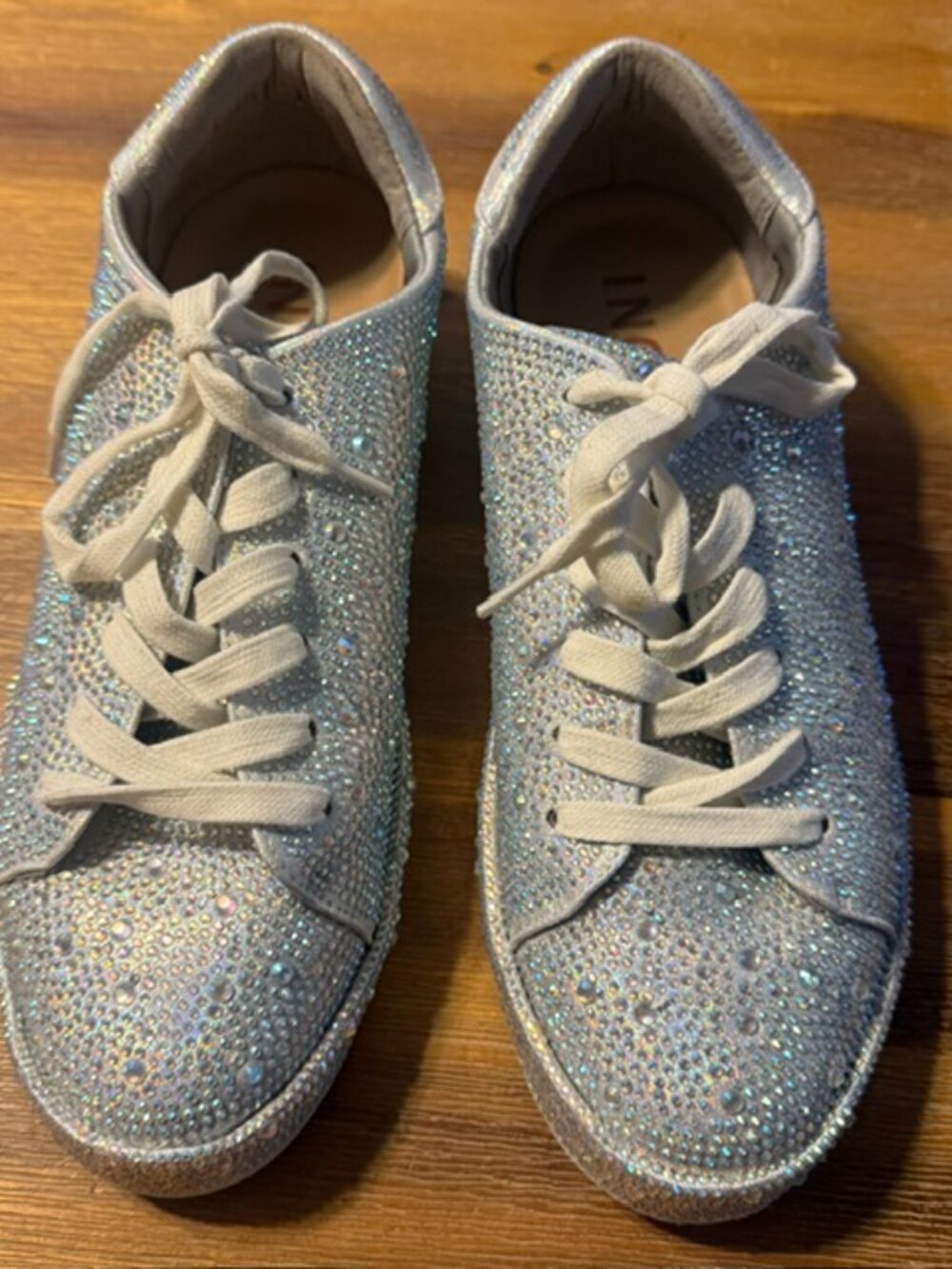 INC International Concepts Women's Lola Rhinestone Sneakers – Silver – Size 8